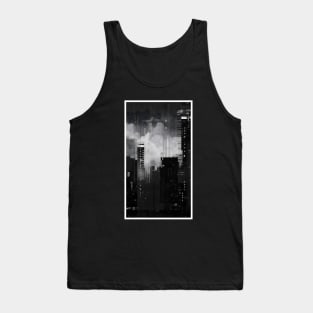 Black And White Japanese Aesthetic City Tokyo Landscape Tank Top